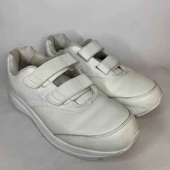 Brooks Addiction Walker Womens 9 B White Leather Comfort Walking Shoes - Picture 1 of 8